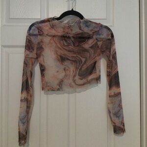 Sheer long sleeve top